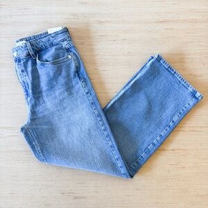 Zara High Rise Straight Leg Classic Blue Denim Jeans Size 6